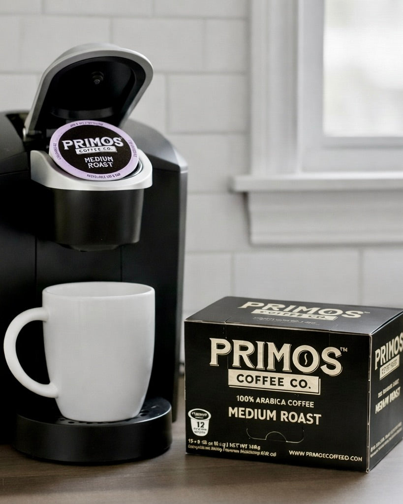 Single serve specialty coffee K-cups compatible, 12 recyclable Eco Kups per carton, medium or dark roast