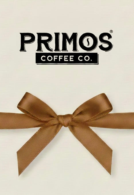 Primos Coffee Co digital gift card for specialty Arabica coffee, perfect gift for coffee enthusiasts
